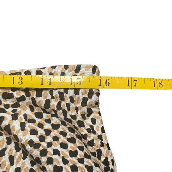 Vintage Talbots Petites Mid-Length Black Tan Dots Stretchy Knit Skirt 12 Office - Picture 6 of 7